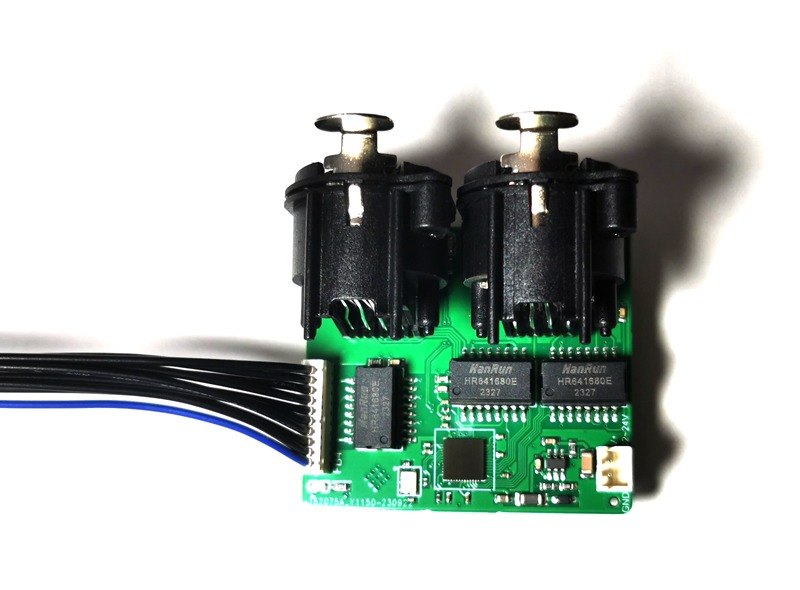 SUPERCAN FB4 network adapter board with two locking panel-mount RJ45 connectors and a ribbon harness to the FB4 controller