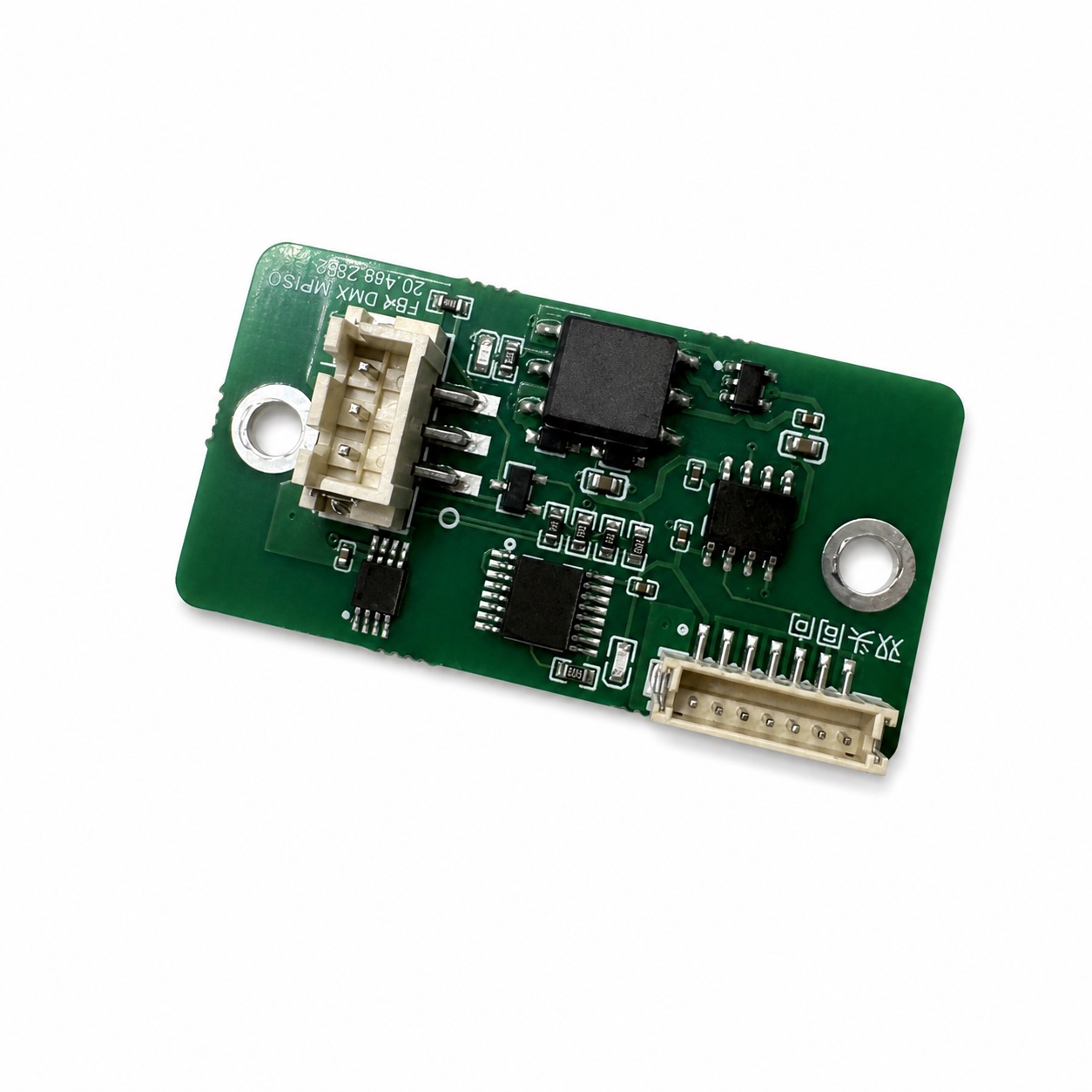 FB4-DMX WPISO isolated DMX512 receiver module, showing both mounting holes and the board marking